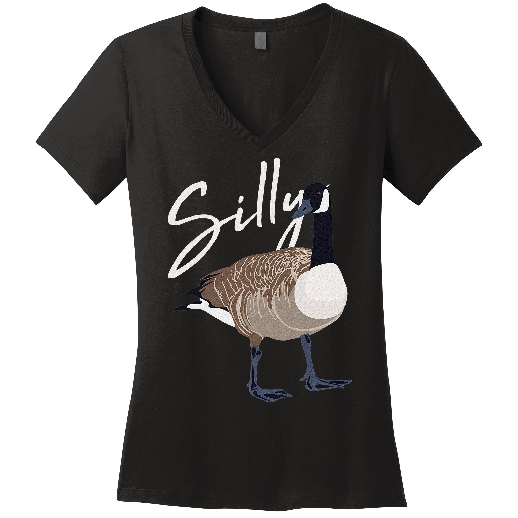 Canadian Goose Silly Goose Funny Cute Bird Hunter Women's V-Neck T-Shirt