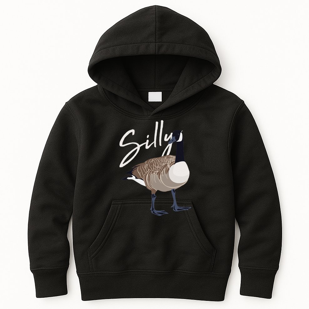 Canadian Goose Silly Goose Funny Cute Bird Hunter Kids Hoodie