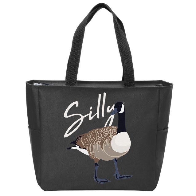 Canadian Goose Silly Goose Funny Cute Bird Hunter Zip Tote Bag