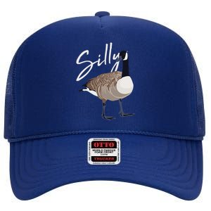 Canadian Goose Silly Goose Funny Cute Bird Hunter High Crown Mesh Back Trucker Hat