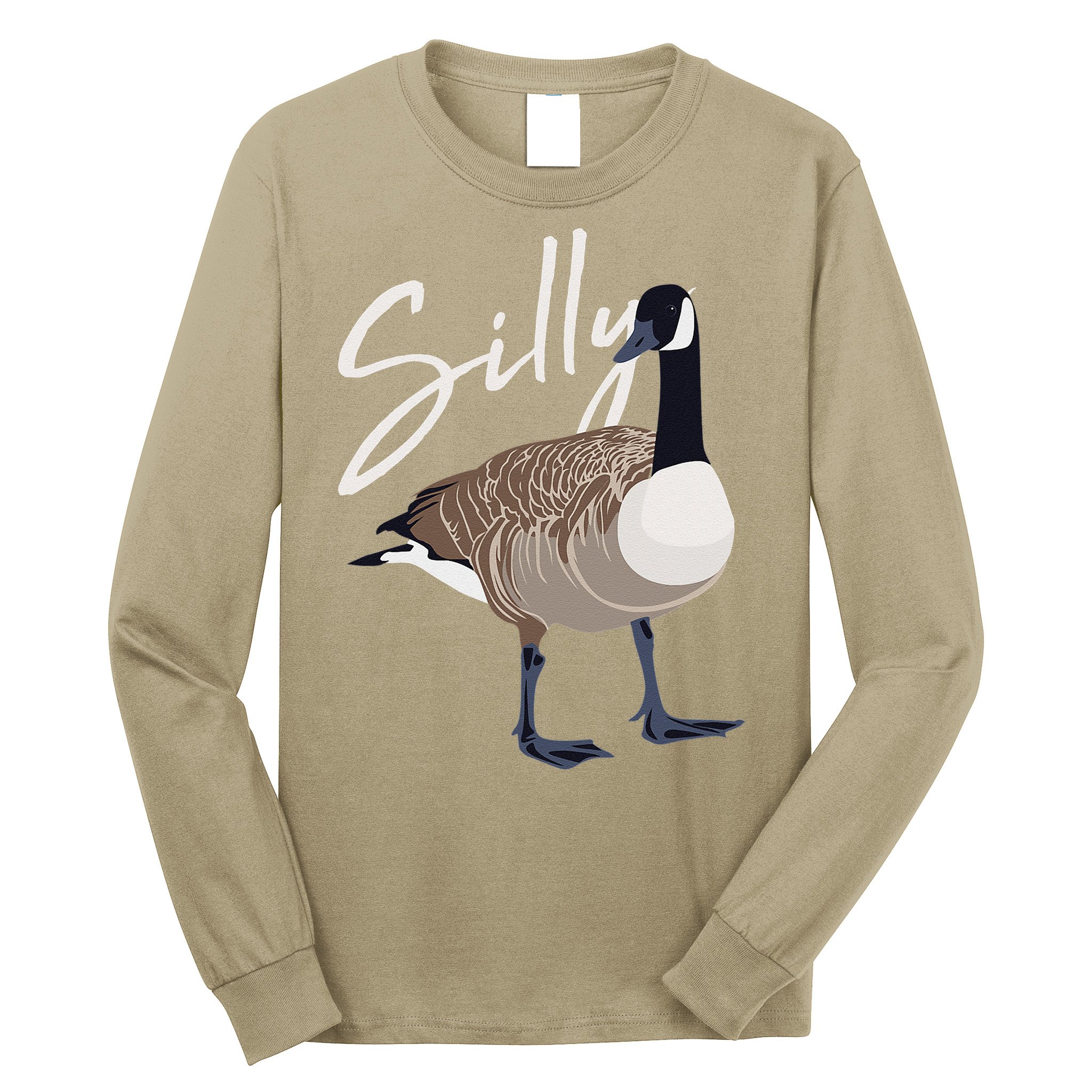 Canadian Goose Silly Goose Funny Cute Bird Hunter Long Sleeve Shirt