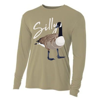 Canadian Goose Silly Goose Funny Cute Bird Hunter Cooling Performance Long Sleeve Crew