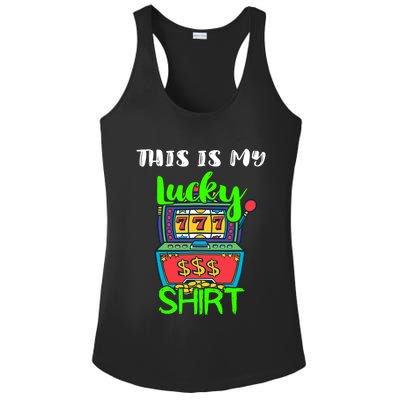 Casino Gambling Slot Machine Player This Is My Lucky Ladies PosiCharge Competitor Racerback Tank
