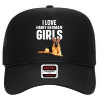 Cool German Shepherd Art For Women German Shepherd Lover High Crown Mesh Back Trucker Hat