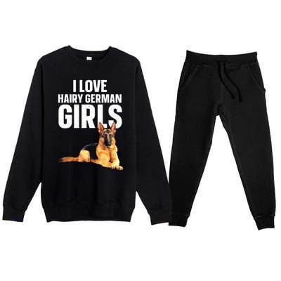 Cool German Shepherd Art For Women German Shepherd Lover Premium Crewneck Sweatsuit Set