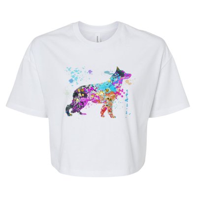 Colorful Ger Shepherd Lover Dog Ger Shepherds Great Gift Bella+Canvas Jersey Crop Tee