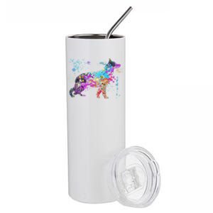 Colorful Ger Shepherd Lover Dog Ger Shepherds Great Gift Stainless Steel Tumbler