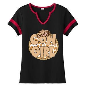 Cow Girl Southern Country Cute Ladies Halftime Notch Neck Tee