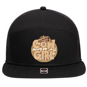 Cow Girl Southern Country Cute 7 Panel Mesh Trucker Snapback Hat