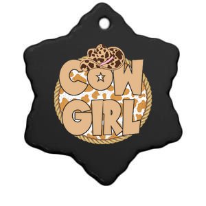 Cow Girl Southern Country Cute Ceramic Star Ornament