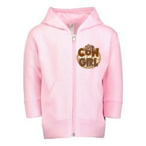 Cow Girl Southern Country Cute Toddler Zip Fleece Hoodie