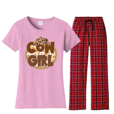 Cow Girl Southern Country Cute Women's Flannel Pajama Set