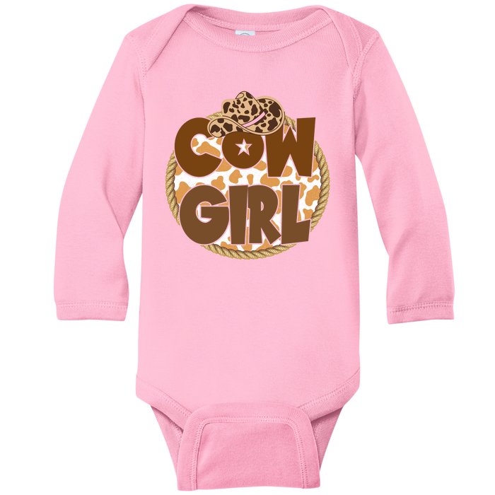 Cow Girl Southern Country Cute Baby Long Sleeve Bodysuit