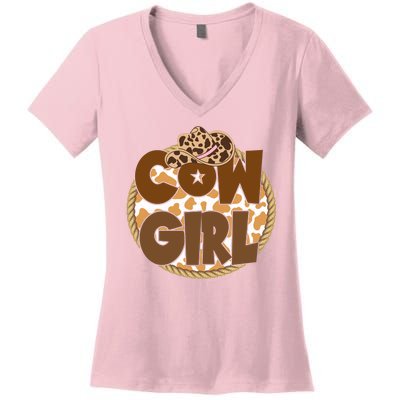 Cow Girl Southern Country Cute Women's V-Neck T-Shirt