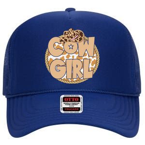 Cow Girl Southern Country Cute High Crown Mesh Back Trucker Hat