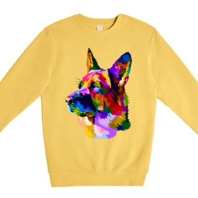 Colorful Ger Shepherd Ger Shepherd Dog Owner Gift Premium Crewneck Sweatshirt