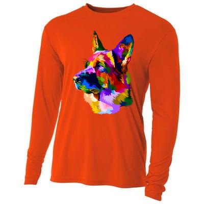 Colorful Ger Shepherd Ger Shepherd Dog Owner Gift Cooling Performance Long Sleeve Crew