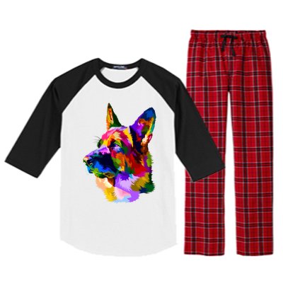 Colorful Ger Shepherd Ger Shepherd Dog Owner Gift Raglan Sleeve Pajama Set