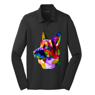 Colorful Ger Shepherd Ger Shepherd Dog Owner Gift Silk Touch Performance Long Sleeve Polo