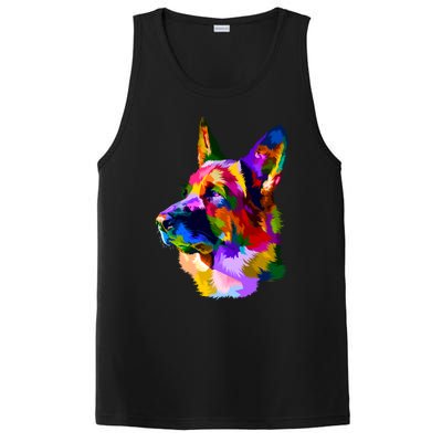 Colorful Ger Shepherd Ger Shepherd Dog Owner Gift PosiCharge Competitor Tank