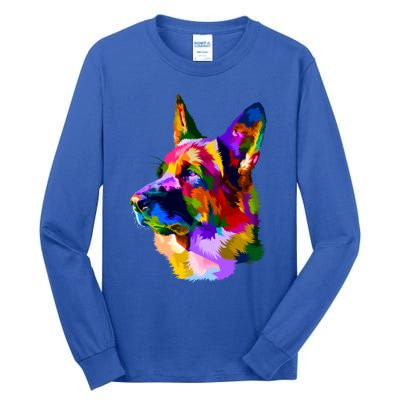 Colorful Ger Shepherd Ger Shepherd Dog Owner Gift Tall Long Sleeve T-Shirt