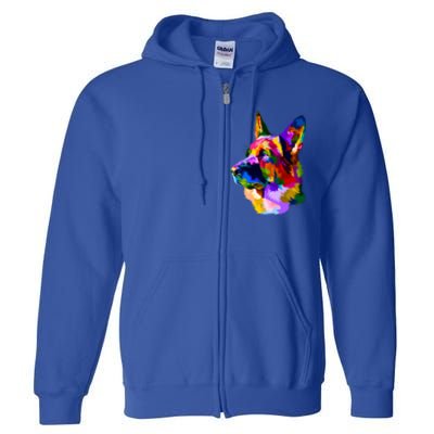 Colorful Ger Shepherd Ger Shepherd Dog Owner Gift Full Zip Hoodie