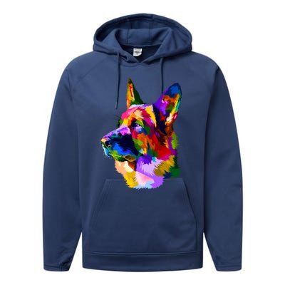 Colorful Ger Shepherd Ger Shepherd Dog Owner Gift Performance Fleece Hoodie