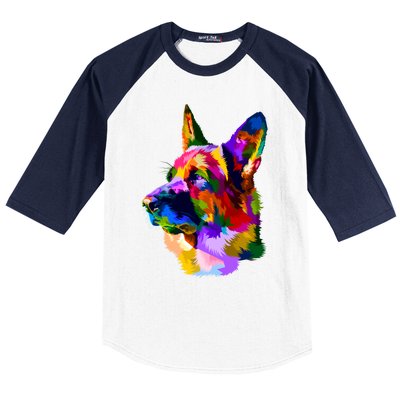 Colorful Ger Shepherd Ger Shepherd Dog Owner Gift Baseball Sleeve Shirt