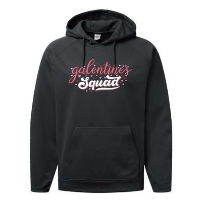 Cute Galentines Squad Gang For Funny Galentine's Day Performance Fleece Hoodie