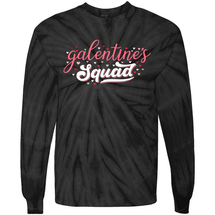 Cute Galentines Squad Gang For Funny Galentine's Day Tie-Dye Long Sleeve Shirt