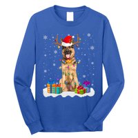 Cute Ger Shepherd Dog Christmas Lights Santa Hat Xmas Gift Long Sleeve Shirt