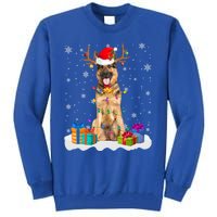 Cute Ger Shepherd Dog Christmas Lights Santa Hat Xmas Gift Tall Sweatshirt