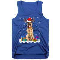 Cute Ger Shepherd Dog Christmas Lights Santa Hat Xmas Gift Tank Top