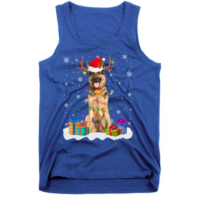 Cute Ger Shepherd Dog Christmas Lights Santa Hat Xmas Gift Tank Top