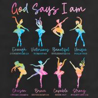 Christian God Says I Am Bible Verse Tie Dye Ballet Dancer  7 Panel Mesh Trucker Snapback Hat