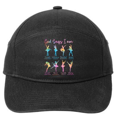 Christian God Says I Am Bible Verse Tie Dye Ballet Dancer  7-Panel Snapback Hat