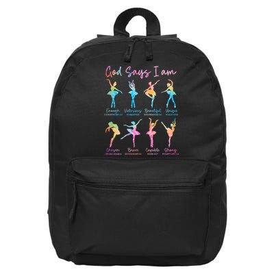 Christian God Says I Am Bible Verse Tie Dye Ballet Dancer  16 in Basic Backpack