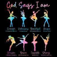 Christian God Says I Am Bible Verse Tie Dye Ballet Dancer  16 in Basic Backpack