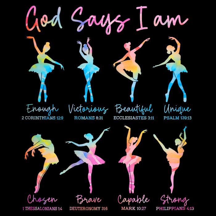 Christian God Says I Am Bible Verse Tie Dye Ballet Dancer  16 in Basic Backpack