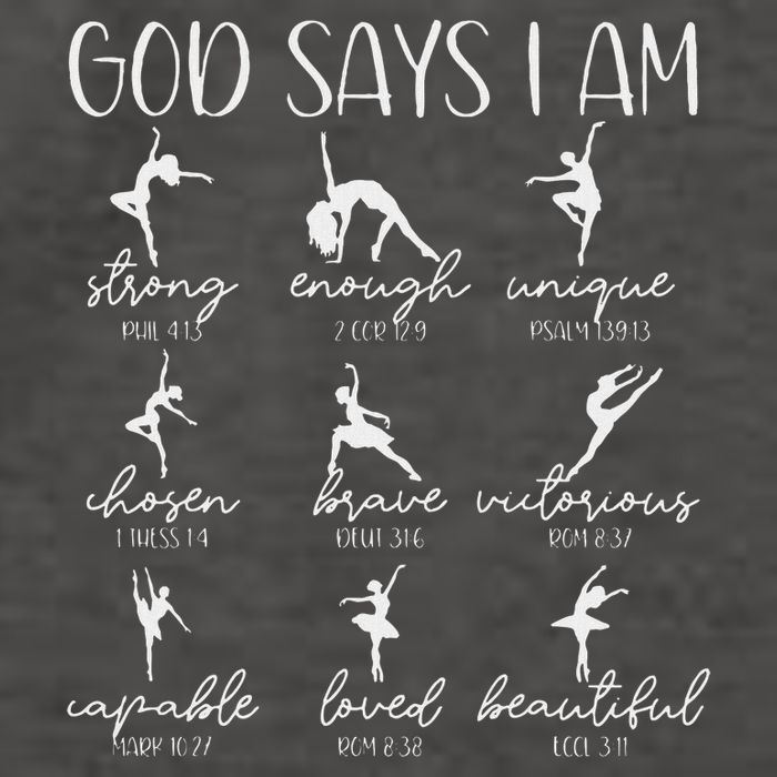 Christian God Says I Am Bible Verse Religious Ballet Dancer Vector Backpack