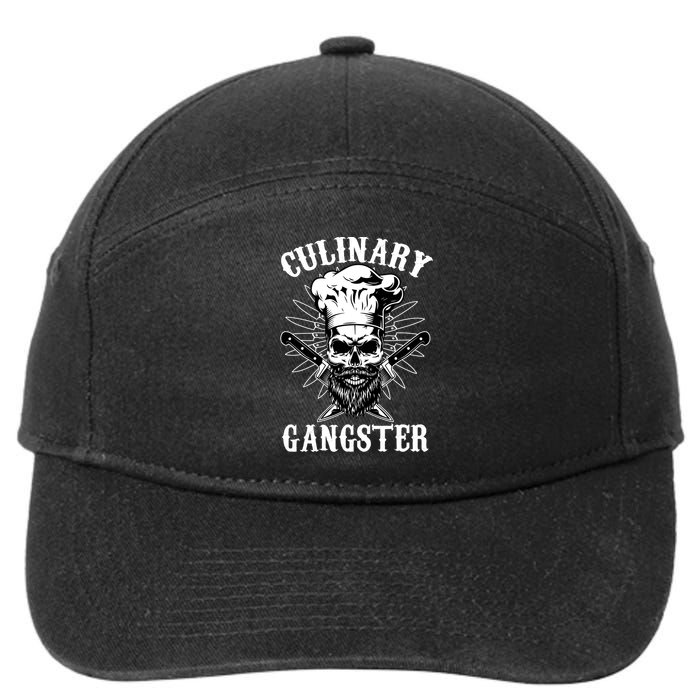 Culinary Gangster Skeleton Chef Funny Cooking Cook Great Gift 7-Panel Snapback Hat