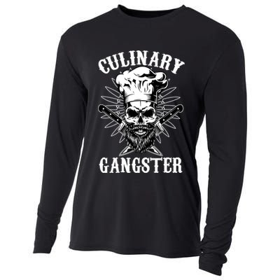 Culinary Gangster Skeleton Chef Funny Cooking Cook Great Gift Cooling Performance Long Sleeve Crew