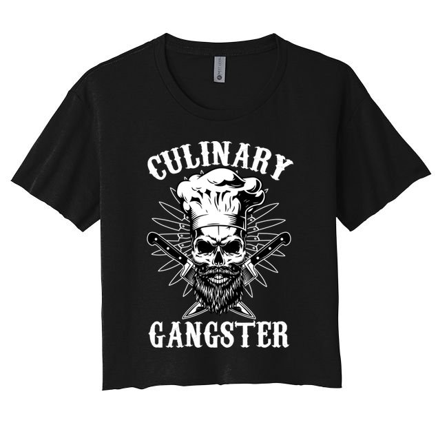 Culinary Gangster Skeleton Chef Funny Cooking Cook Great Gift Crop Top