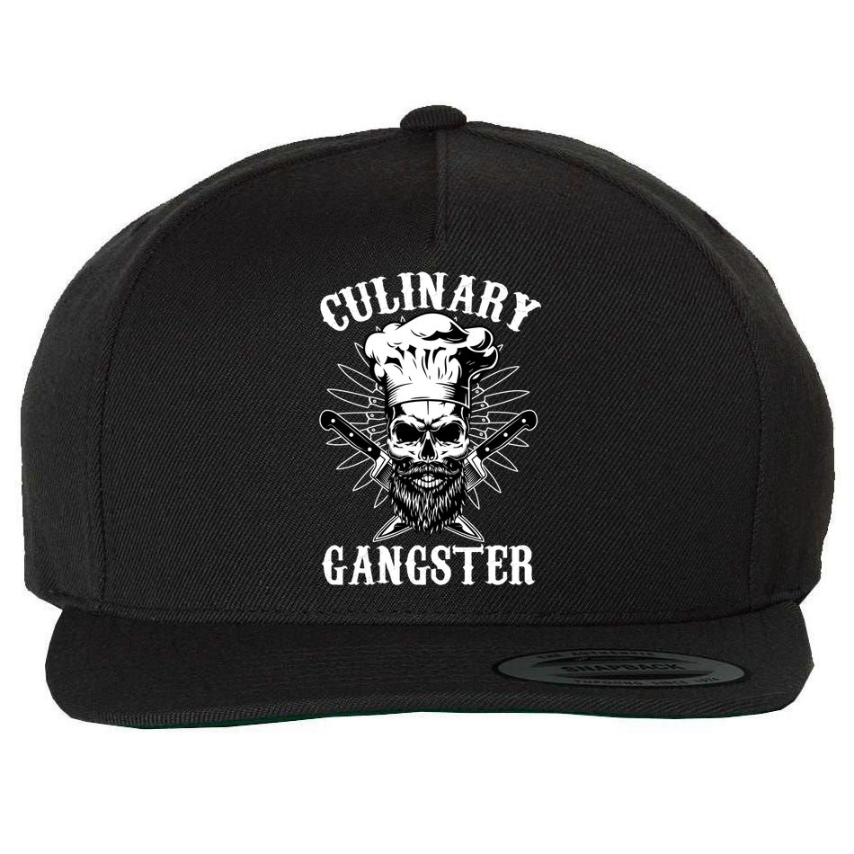 Culinary Gangster Skeleton Chef Funny Cooking Cook Great Gift Wool Snapback Cap
