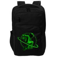 Cool Green Space Astronaut Jumping Retro Impact Tech Backpack