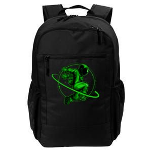 Cool Green Space Astronaut Jumping Retro Daily Commute Backpack