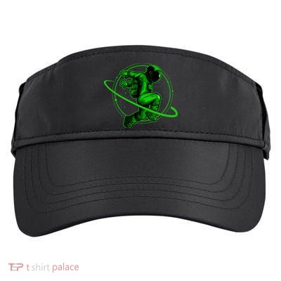 Cool Green Space Astronaut Jumping Retro Adult Drive Performance Visor