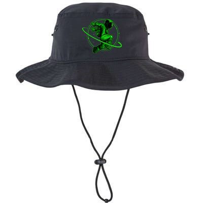 Cool Green Space Astronaut Jumping Retro Bucket Hat