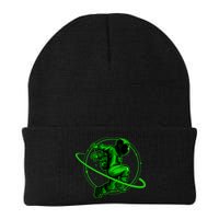 Cool Green Space Astronaut Jumping Retro Beanie