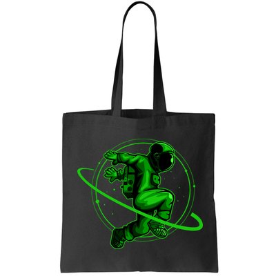 Cool Green Space Astronaut Jumping Retro Bag